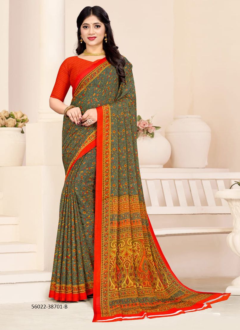 STAR CHIFFON 180 - CATALOG # 56022 (SET OF 12 SAREES) STAR CHIFFON 180 - CATALOG # 56022 (SET OF 12 SAREES)