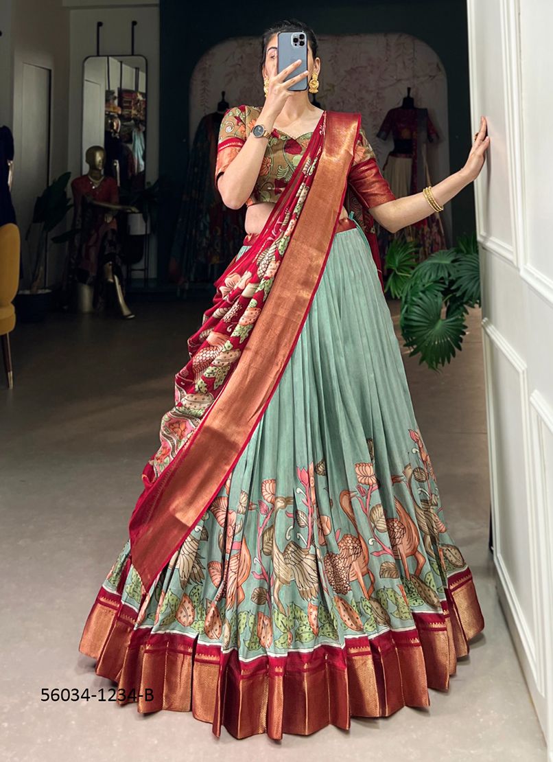 ANUSHA - CATALOG # 56034 (SET OF 4 LEHENGAS (SEMI-STITCHED)) ANUSHA - CATALOG # 56034 (SET OF 4 LEHENGAS (SEMI-STITCHED))