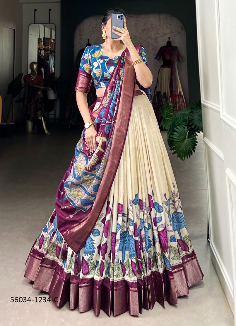 ANUSHA - CATALOG # 56034 (SET OF 4 LEHENGAS (SEMI-STITCHED)) ANUSHA - CATALOG # 56034 (SET OF 4 LEHENGAS (SEMI-STITCHED))