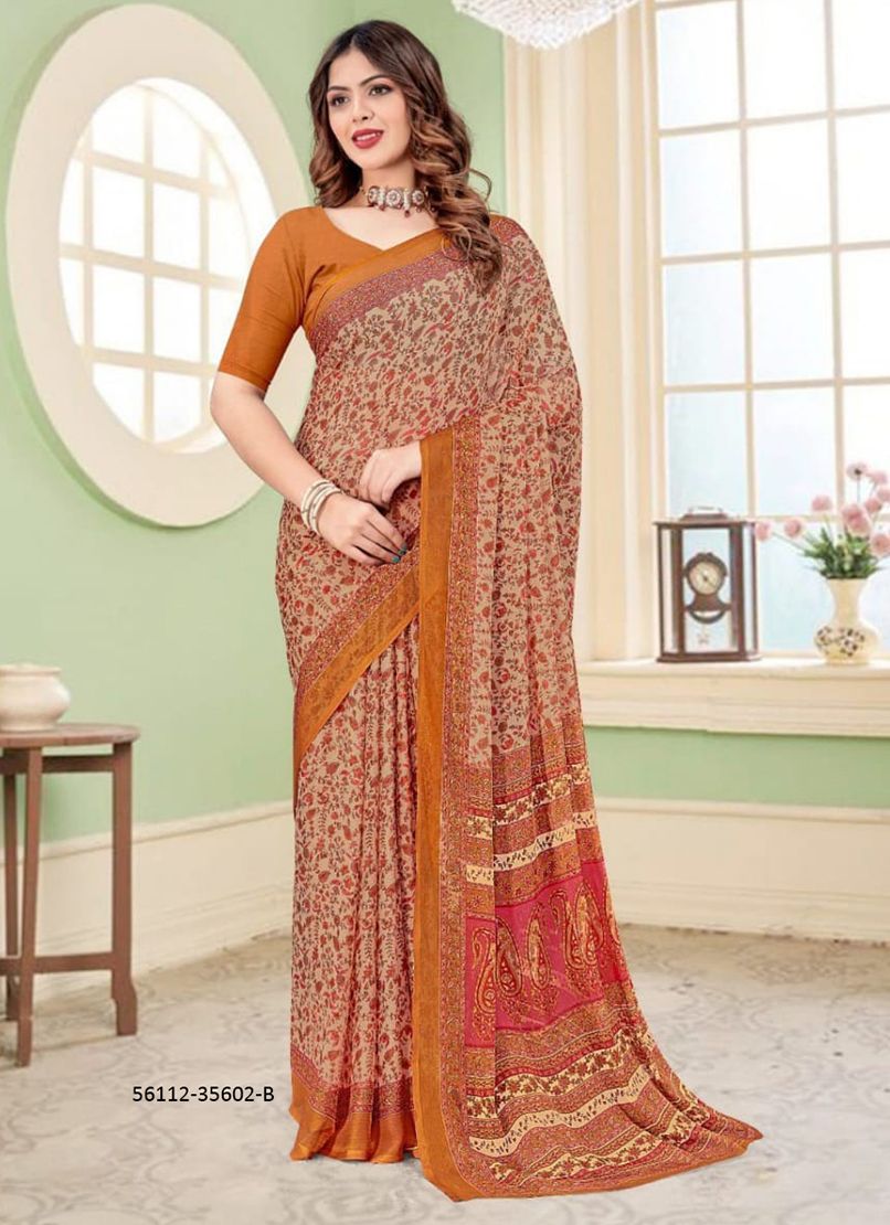 STAR CHIFFON 166 - CATALOG # 56112 (SET OF 6 SAREES) STAR CHIFFON 166 - CATALOG # 56112 (SET OF 6 SAREES)