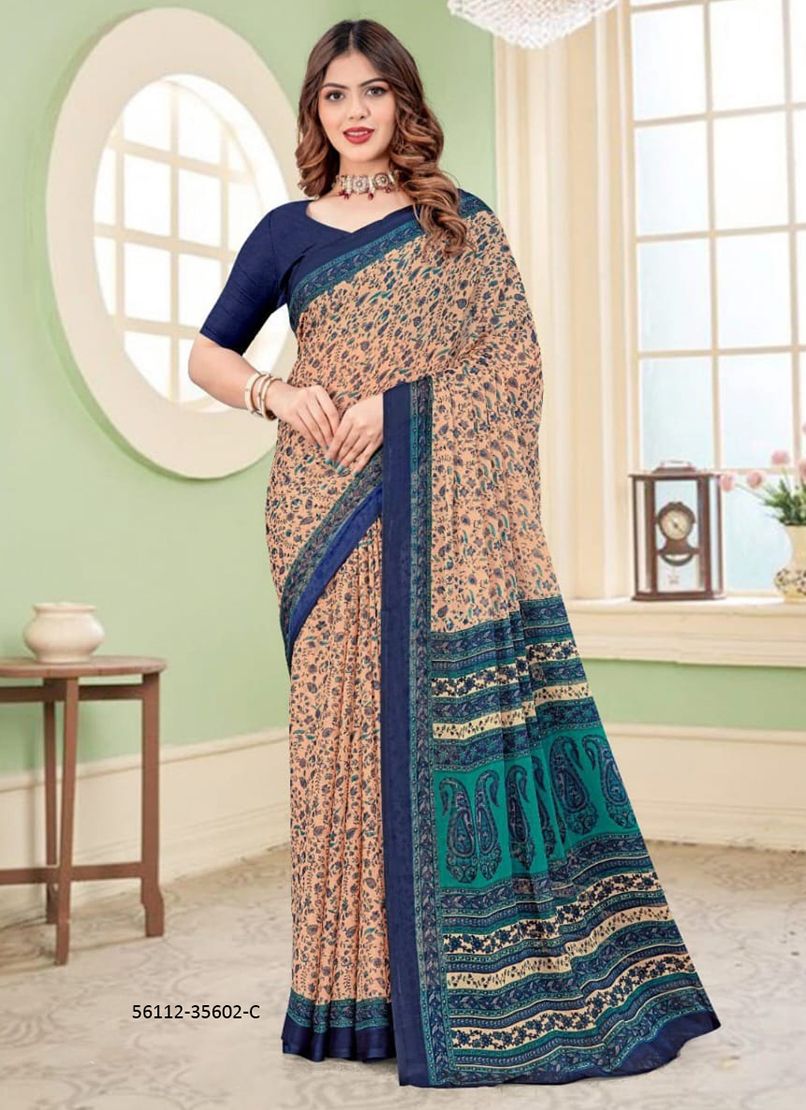 STAR CHIFFON 166 - CATALOG # 56112 (SET OF 6 SAREES) STAR CHIFFON 166 - CATALOG # 56112 (SET OF 6 SAREES)