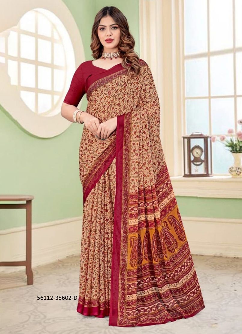 STAR CHIFFON 166 - CATALOG # 56112 (SET OF 6 SAREES) STAR CHIFFON 166 - CATALOG # 56112 (SET OF 6 SAREES)