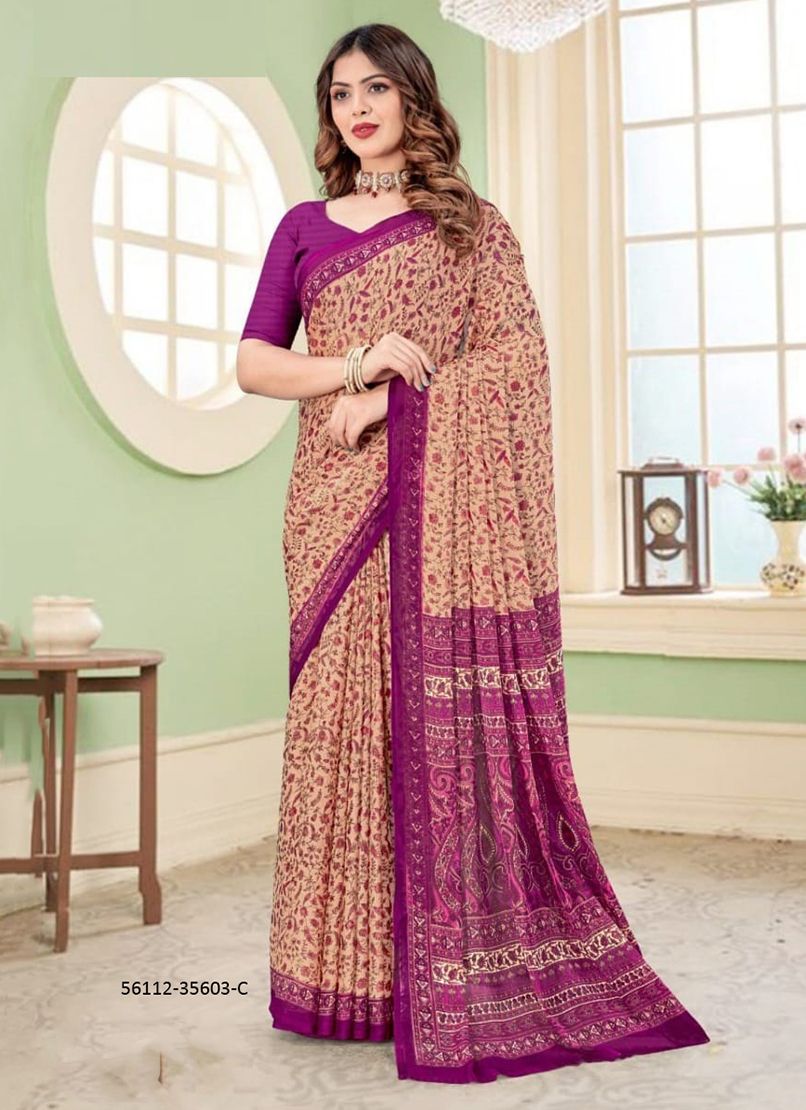 STAR CHIFFON 166 - CATALOG # 56112 (SET OF 6 SAREES) STAR CHIFFON 166 - CATALOG # 56112 (SET OF 6 SAREES)