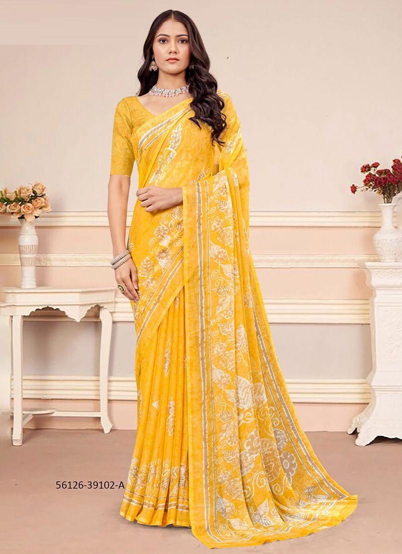 STAR CHIFFON 182 - CATALOG # 56126 (SET OF 12 SAREES)