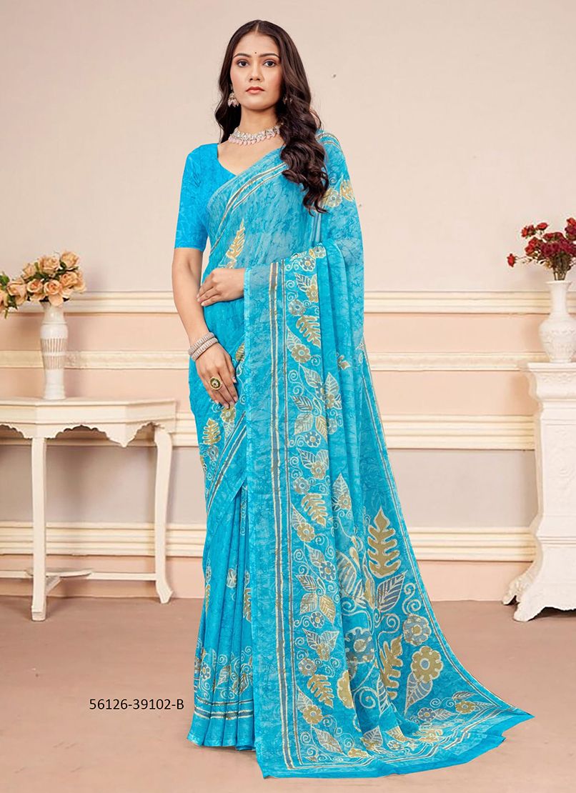 STAR CHIFFON 182 - CATALOG # 56126 (SET OF 12 SAREES)