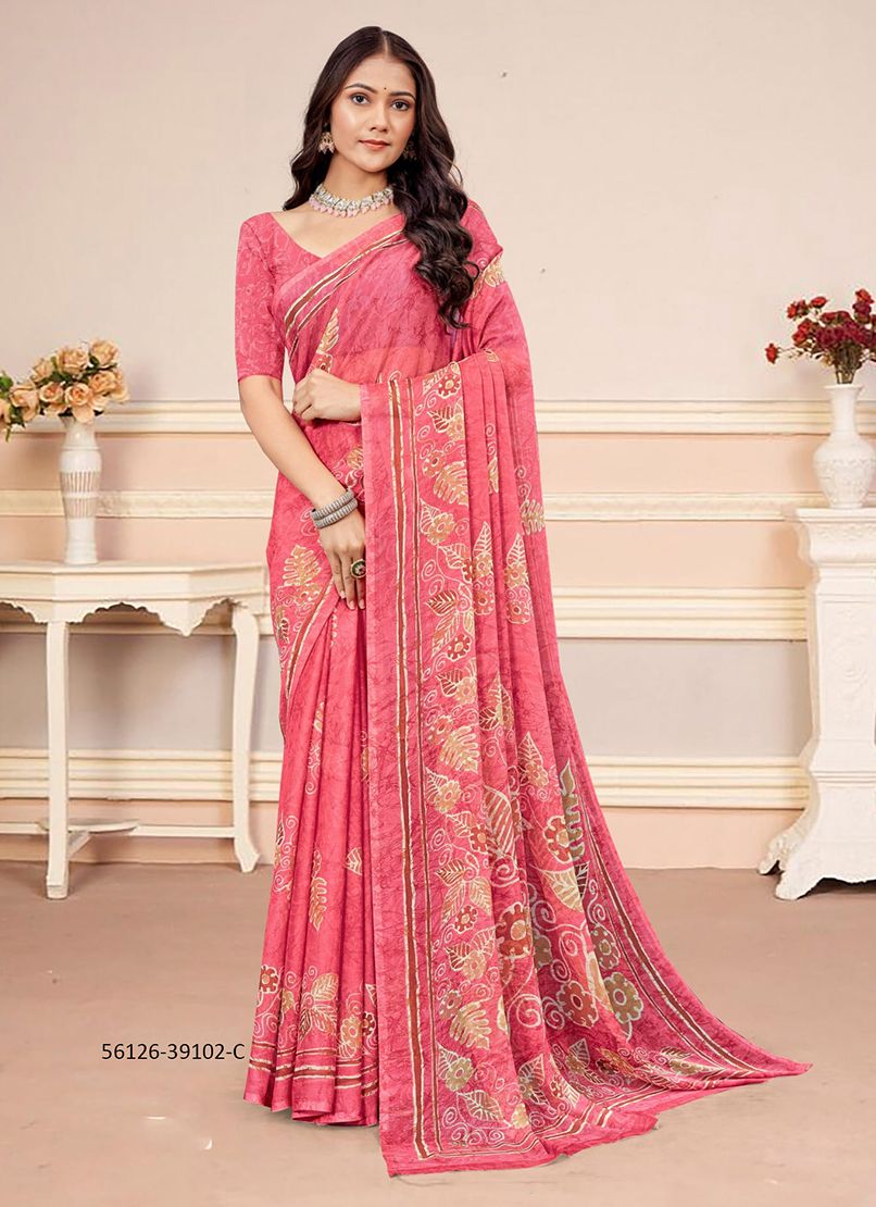 STAR CHIFFON 182 - CATALOG # 56126 (SET OF 12 SAREES)