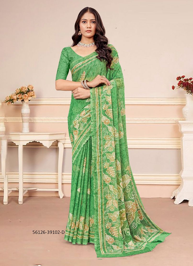 STAR CHIFFON 182 - CATALOG # 56126 (SET OF 12 SAREES)
