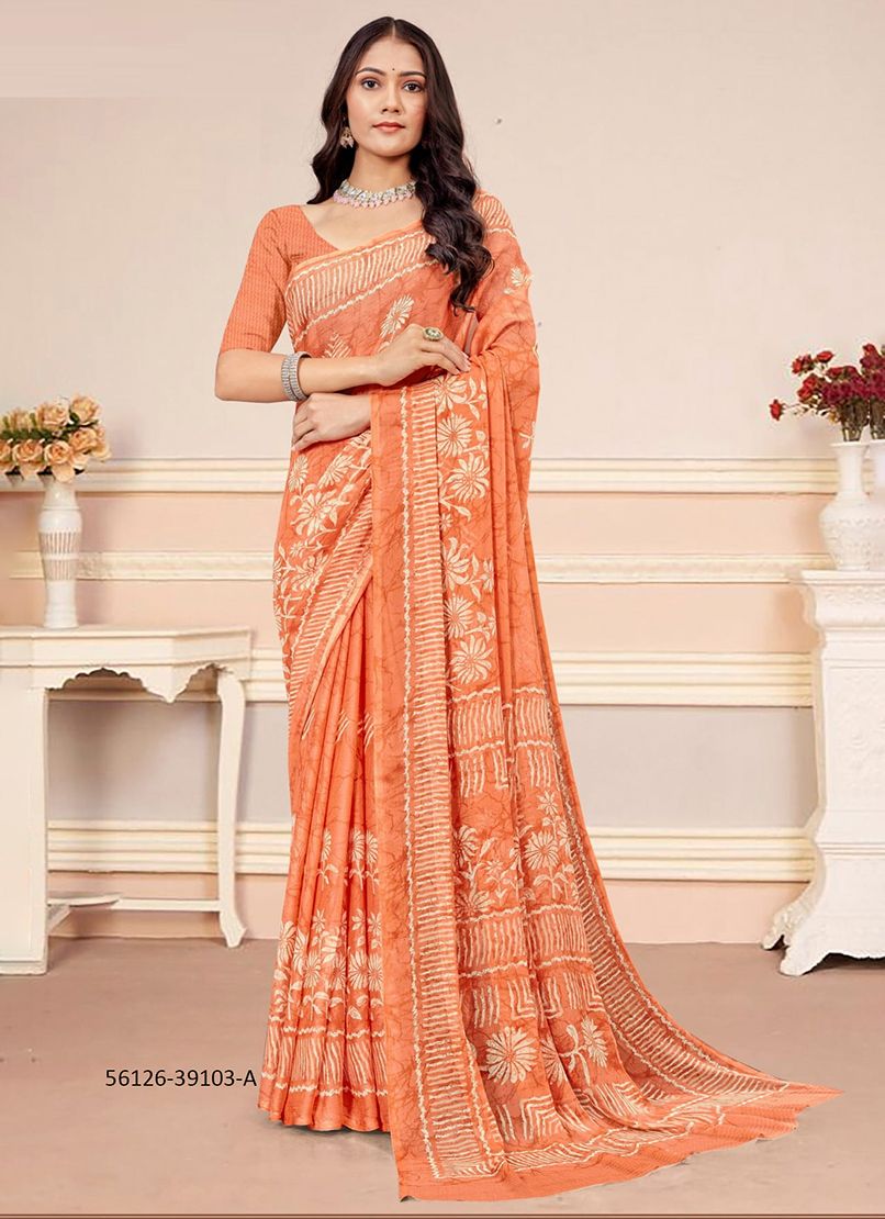 STAR CHIFFON 182 - CATALOG # 56126 (SET OF 12 SAREES)