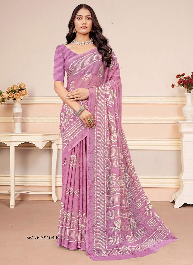 STAR CHIFFON 182 - CATALOG # 56126 (SET OF 12 SAREES)