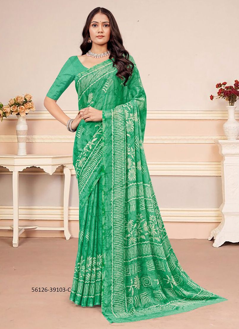 STAR CHIFFON 182 - CATALOG # 56126 (SET OF 12 SAREES)