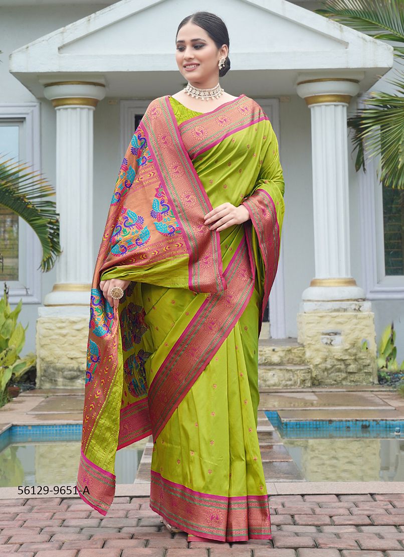 Puspha Paithani - Catalog # 56129 (Set of 9 Sarees)