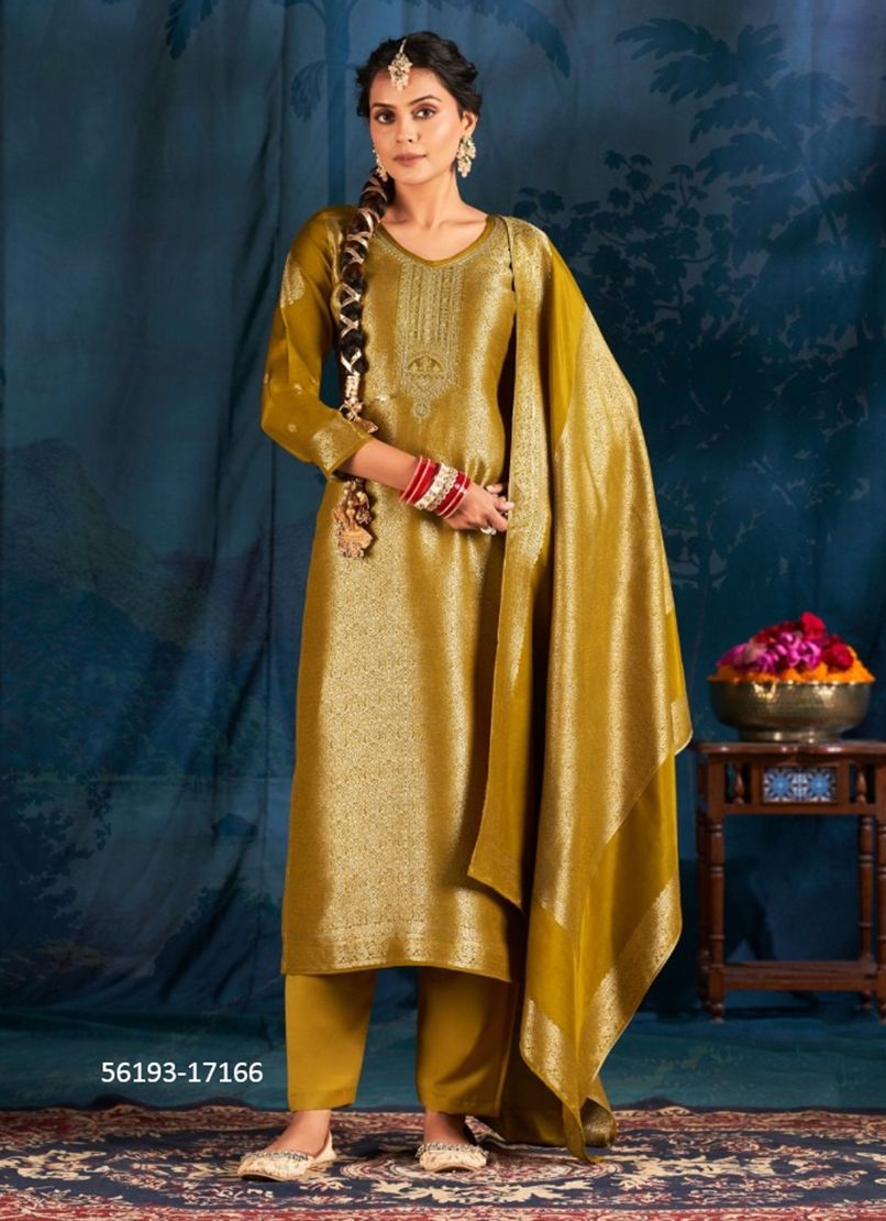 SAFFRON - CATALOG # 56193 (SET OF 6 SEMI-STITCHED SUITS)