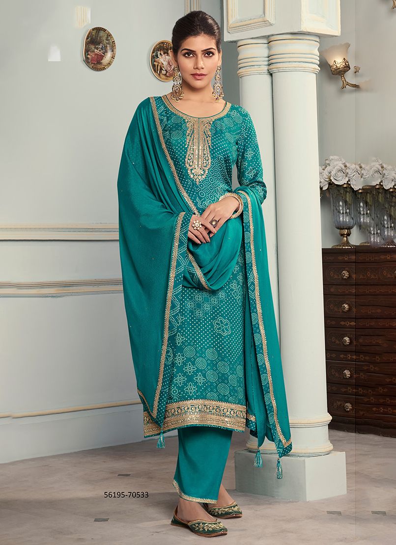 STUTI - CATALOG # 56195 (SET OF 4 SEMI-STITCHED SUITS) STUTI - CATALOG # 56195 (SET OF 4 SEMI-STITCHED SUITS)