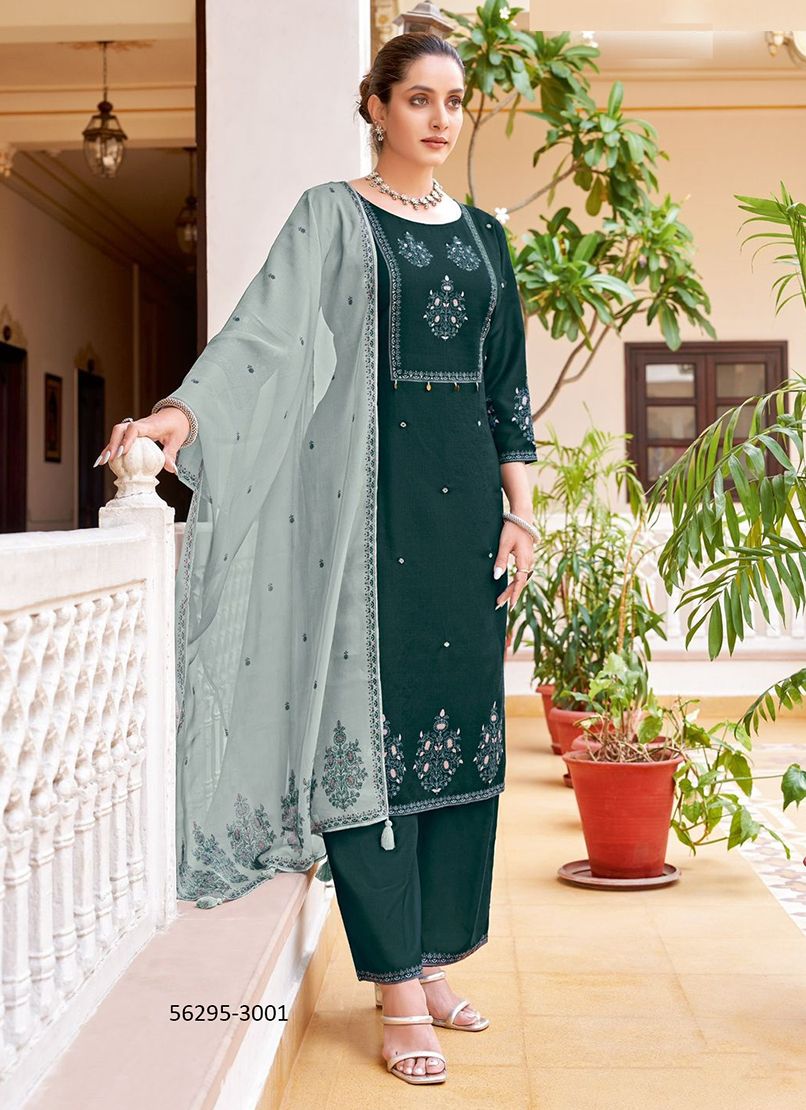 SWARAJ - CATALOG # 56295 (SET OF 6 READYMADE SUITS) SWARAJ - CATALOG # 56295 (SET OF 6 READYMADE SUITS)