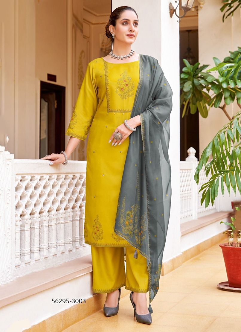 SWARAJ - CATALOG # 56295 (SET OF 6 READYMADE SUITS) SWARAJ - CATALOG # 56295 (SET OF 6 READYMADE SUITS)