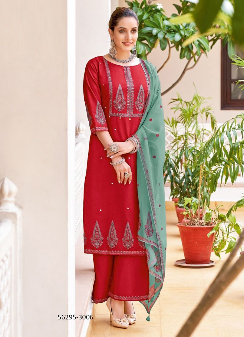SWARAJ - CATALOG # 56295 (SET OF 6 READYMADE SUITS) SWARAJ - CATALOG # 56295 (SET OF 6 READYMADE SUITS)