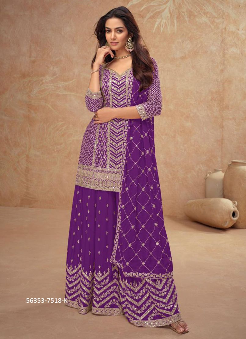 PALAK 3 - CATALOG # 56353 (SET OF 5 READYMADE SUITS)