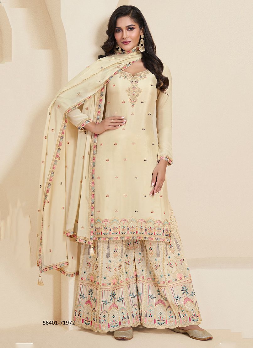 SUNDARI - CATALOG # 56401 (SET OF 4 SEMI-STITCHED SUITS)