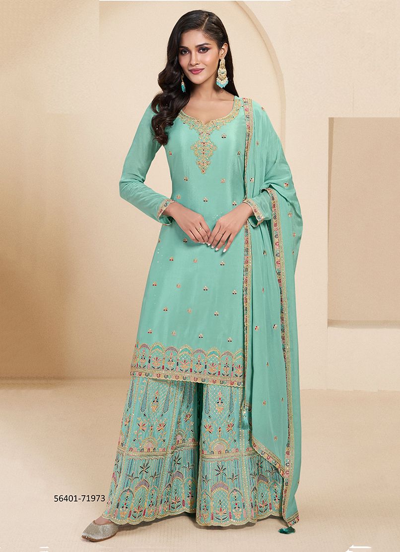 SUNDARI - CATALOG # 56401 (SET OF 4 SEMI-STITCHED SUITS)