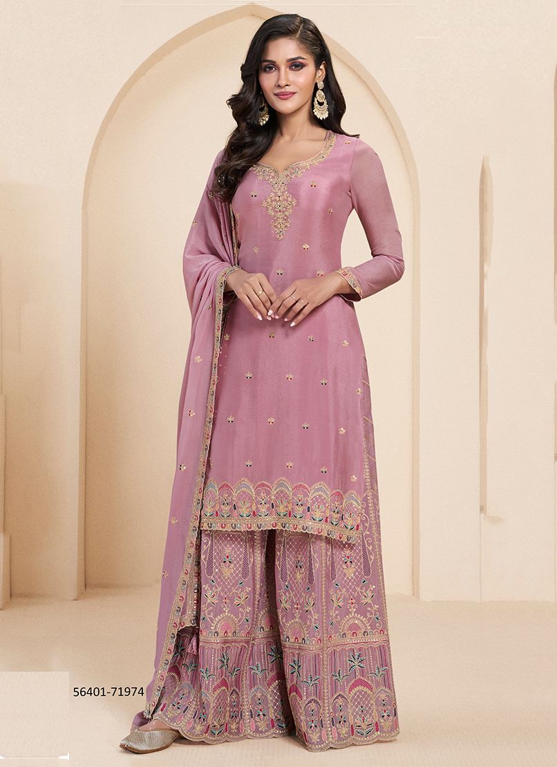 SUNDARI - CATALOG # 56401 (SET OF 4 SEMI-STITCHED SUITS)