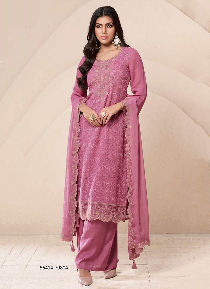 SAROJ 2 - CATALOG # 56414 (SET OF 4 SEMI-STITCHED SUITS)
