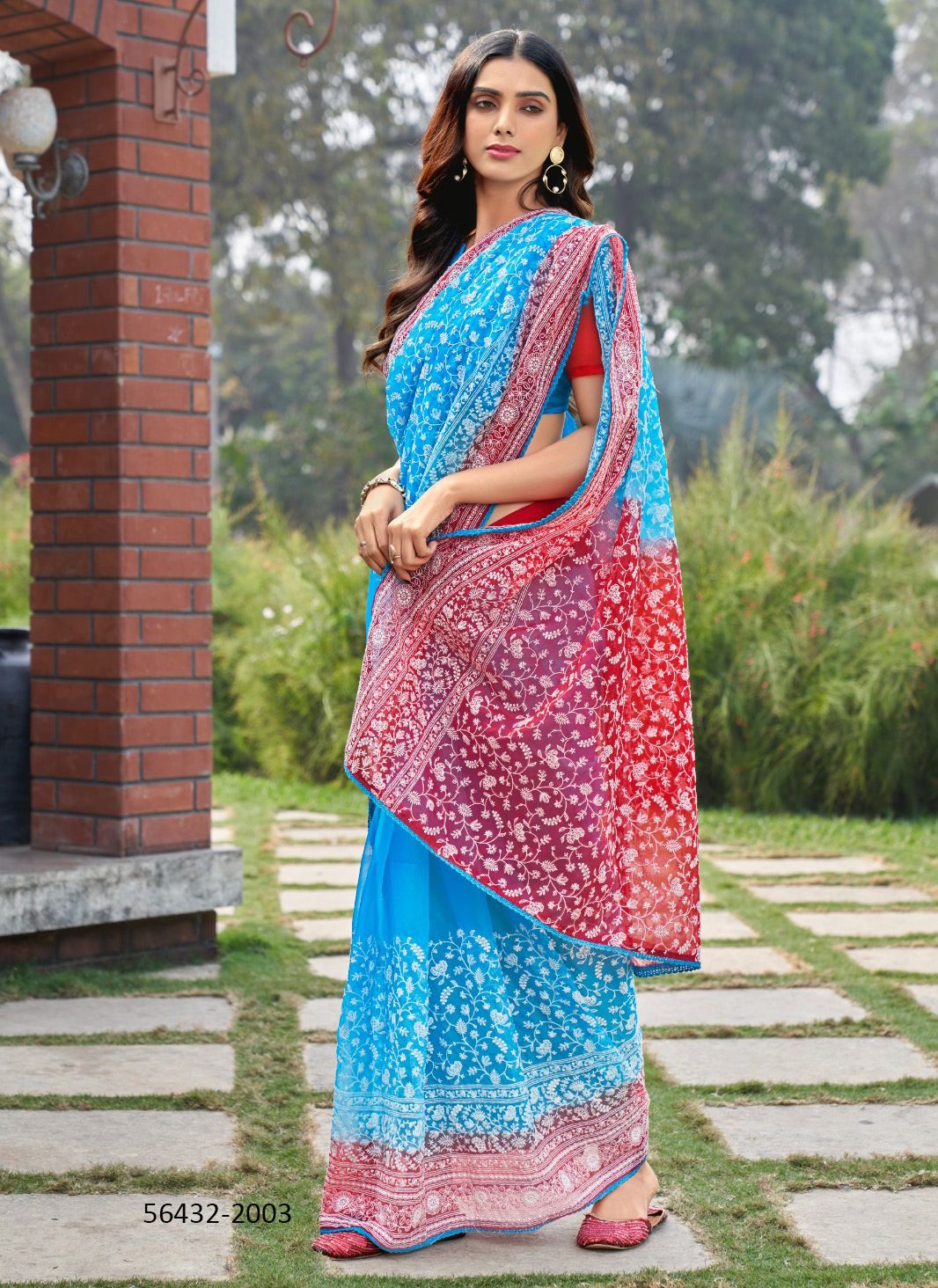 SRIVANI CHIKANKARI - CATALOG # 56432 (SET OF 3 SAREES)