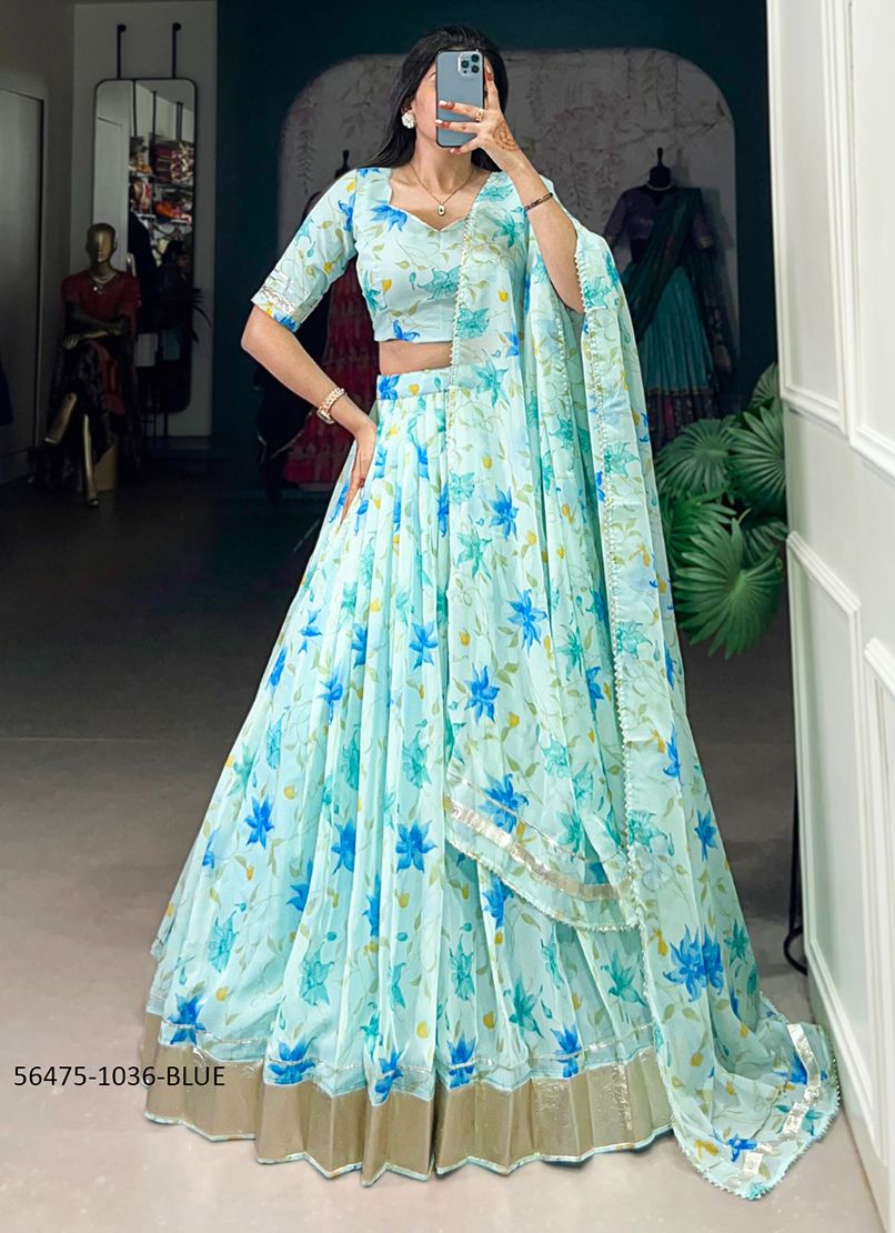 SERIES 1036 - CATALOG # 56475 (SET OF 4 LEHENGAS (SEMI-STITCHED)) SERIES 1036 - CATALOG # 56475 (SET OF 4 LEHENGAS (SEMI-STITCHED))