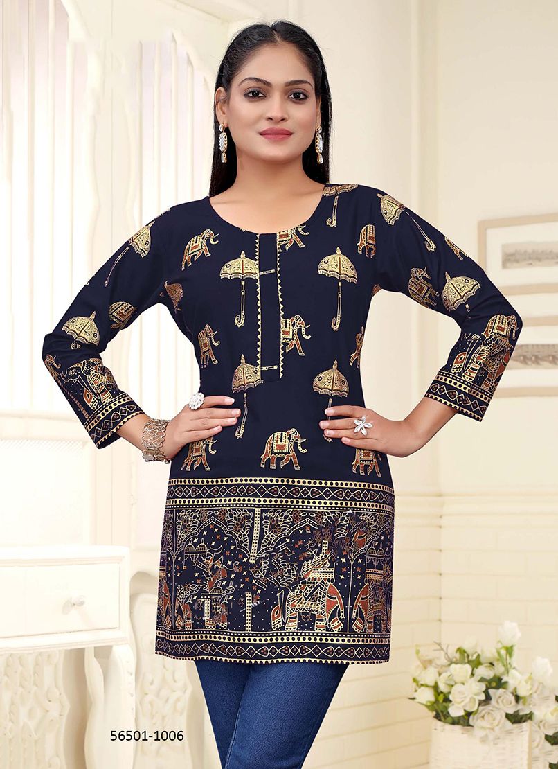 KIKI - CATALOG # 56501 (SET OF 7 READYMADE KURTIS) MADE IN INDIA BY SANGEET