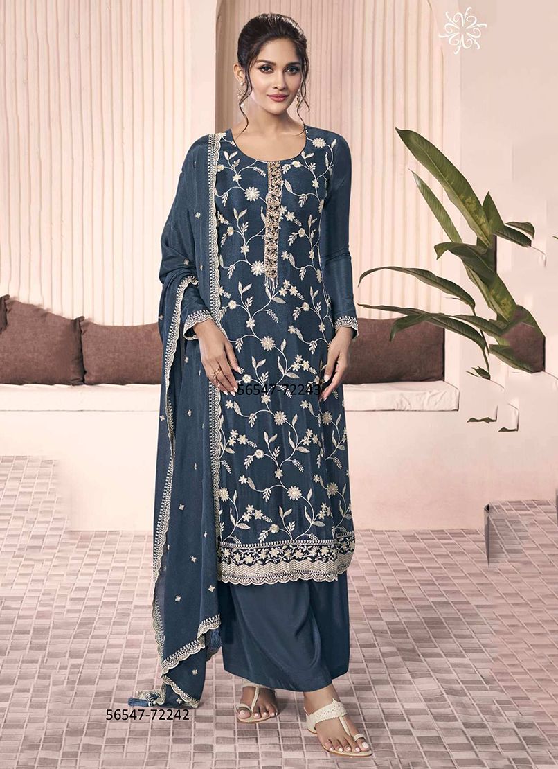 SHAZIA - CATALOG # 56547 (SET OF 4 SEMI-STITCHED SUITS)