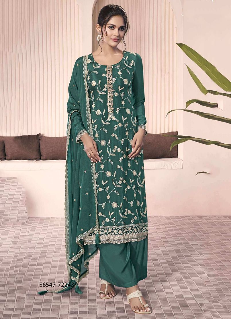 SHAZIA - CATALOG # 56547 (SET OF 4 SEMI-STITCHED SUITS)
