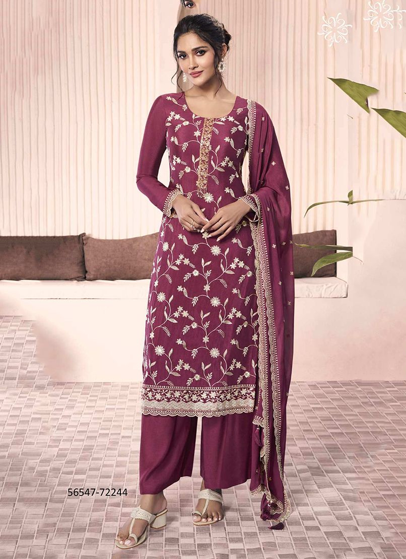 SHAZIA - CATALOG # 56547 (SET OF 4 SEMI-STITCHED SUITS)