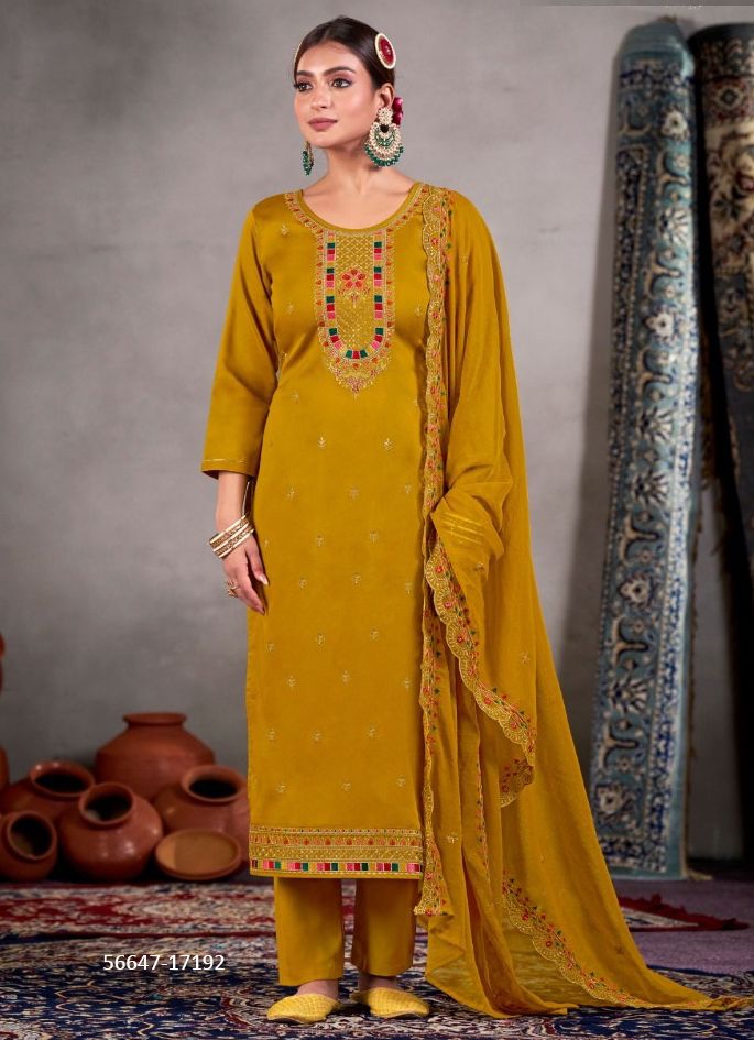 YATRI - CATALOG # 56647 (SET OF 6 SEMI-STITCHED SUITS)