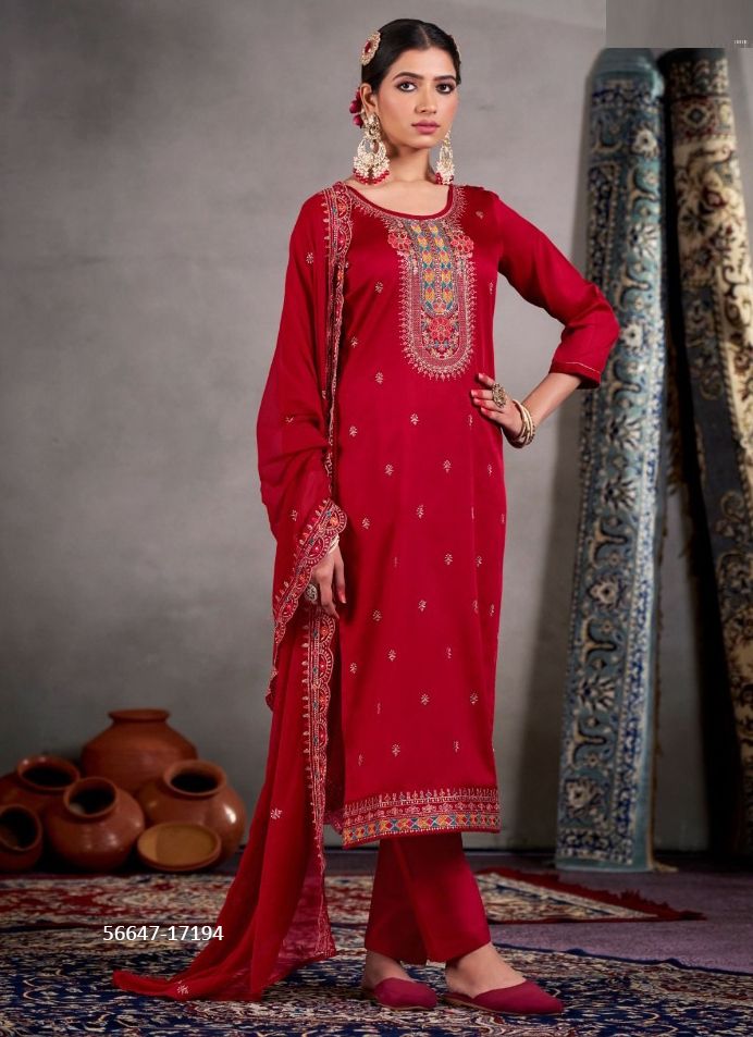 YATRI - CATALOG # 56647 (SET OF 6 SEMI-STITCHED SUITS)