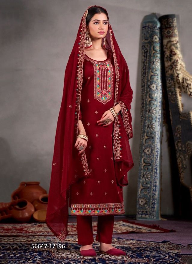 YATRI - CATALOG # 56647 (SET OF 6 SEMI-STITCHED SUITS)