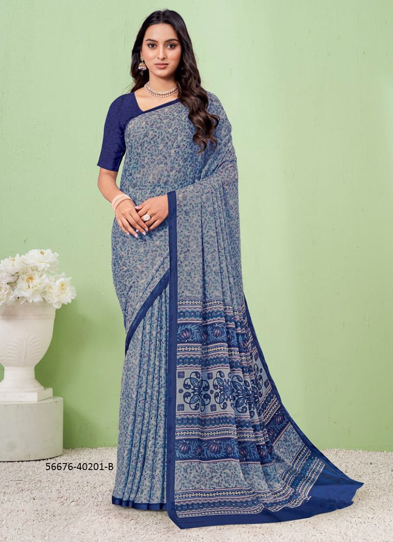 STAR CHIFFON 186 - CATALOG # 56676 (SET OF 12 SAREES)