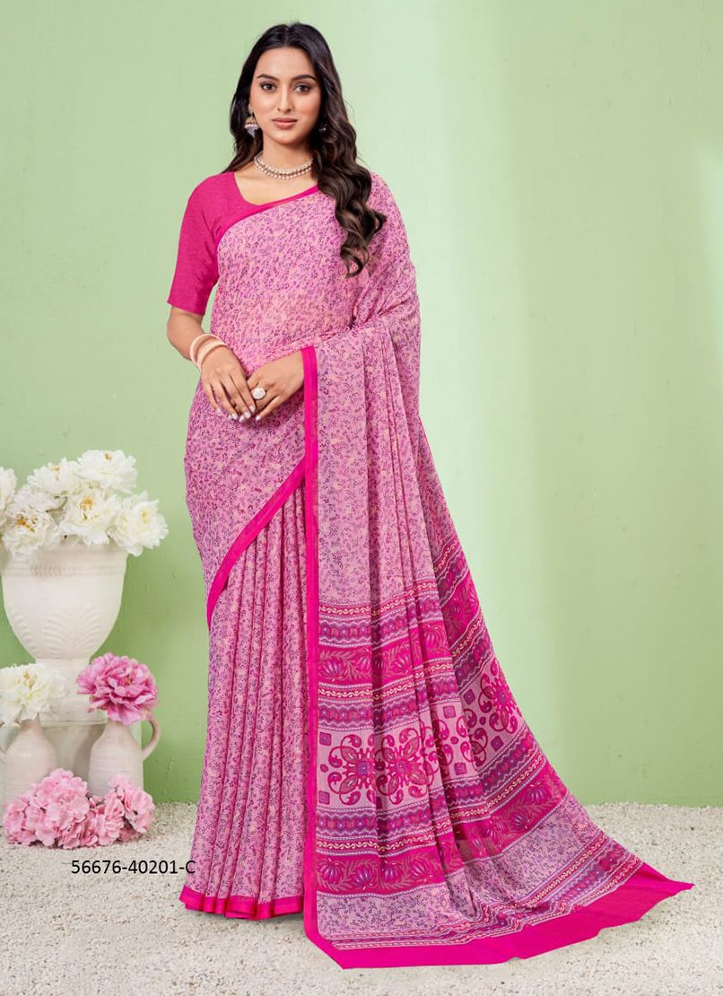 STAR CHIFFON 186 - CATALOG # 56676 (SET OF 12 SAREES)