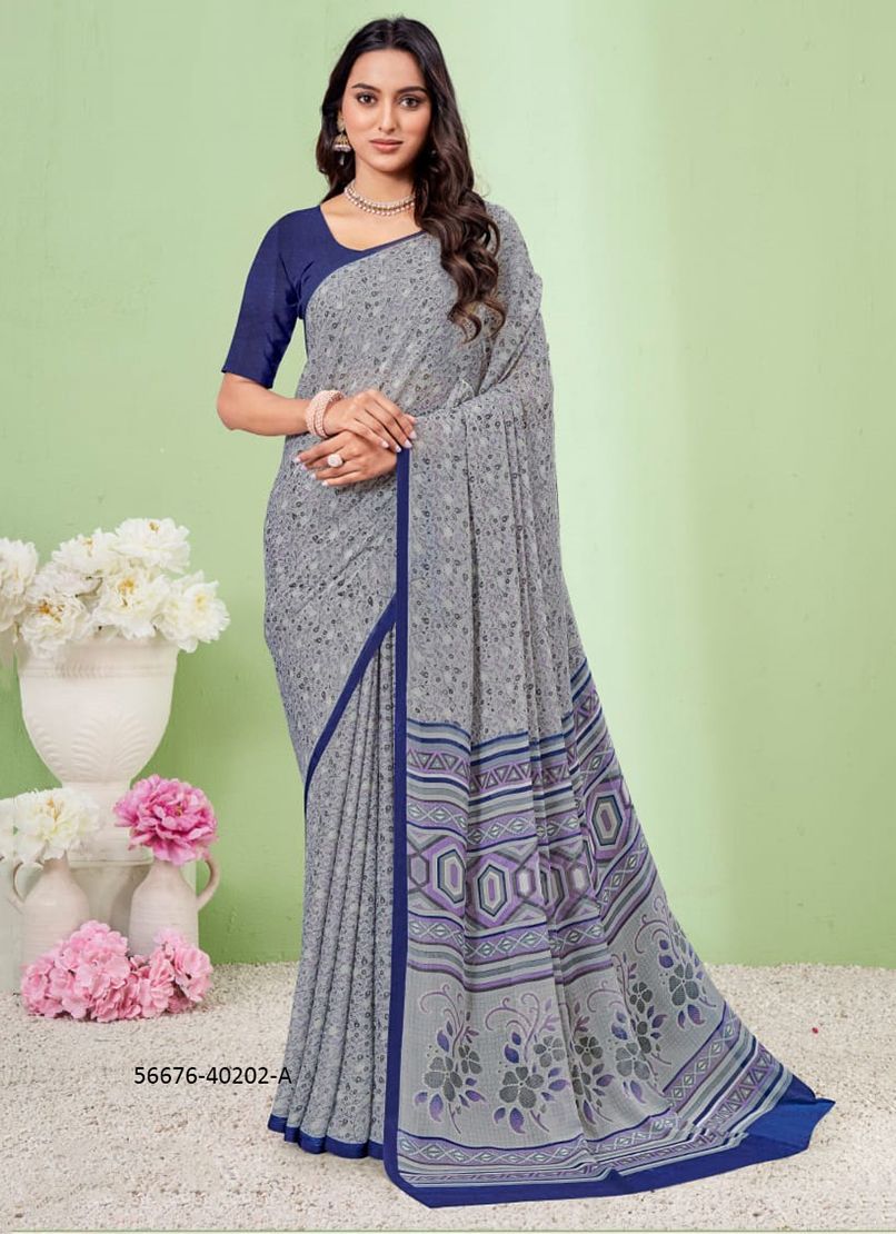 STAR CHIFFON 186 - CATALOG # 56676 (SET OF 12 SAREES)