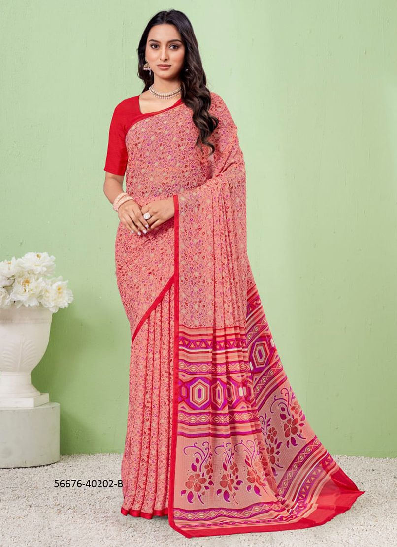 STAR CHIFFON 186 - CATALOG # 56676 (SET OF 12 SAREES)