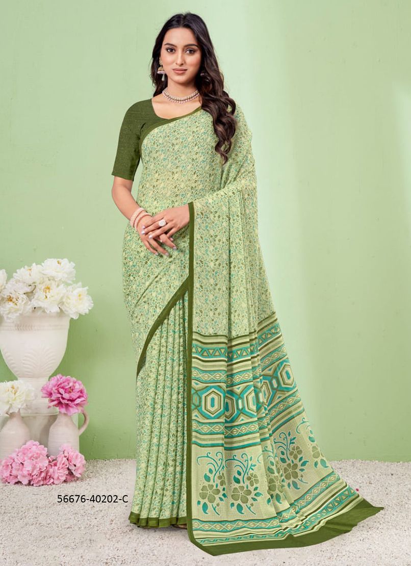 STAR CHIFFON 186 - CATALOG # 56676 (SET OF 12 SAREES)
