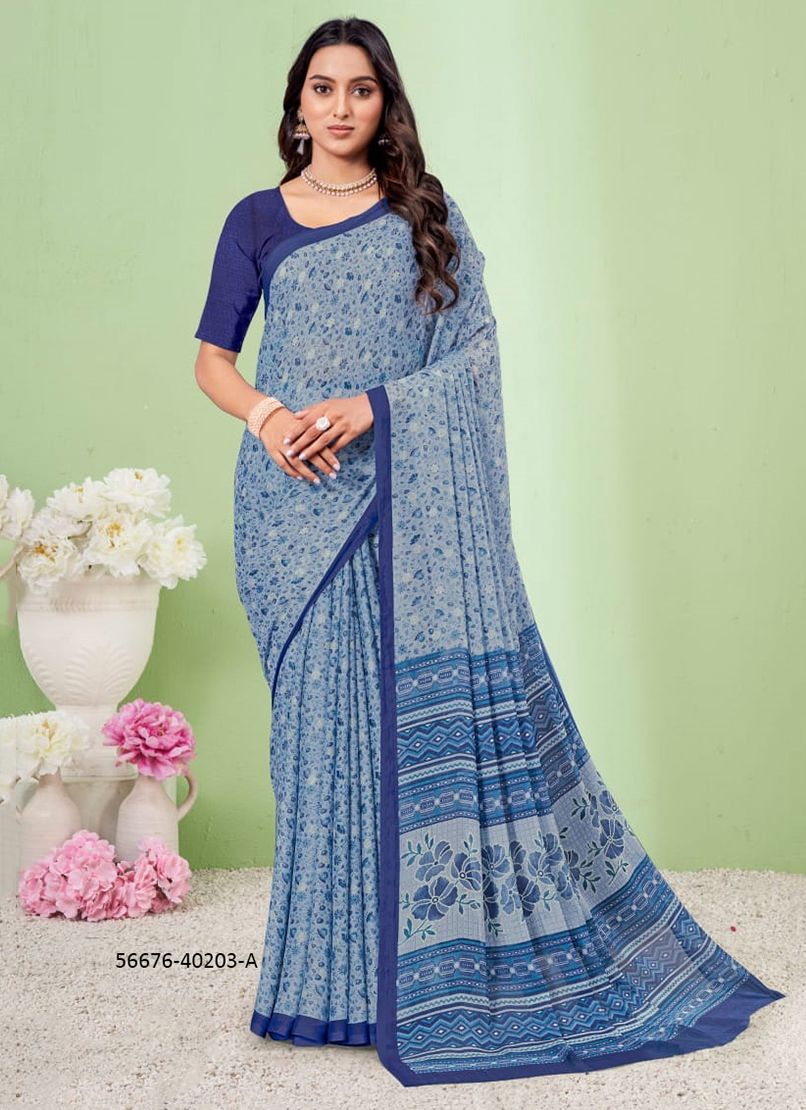STAR CHIFFON 186 - CATALOG # 56676 (SET OF 12 SAREES)