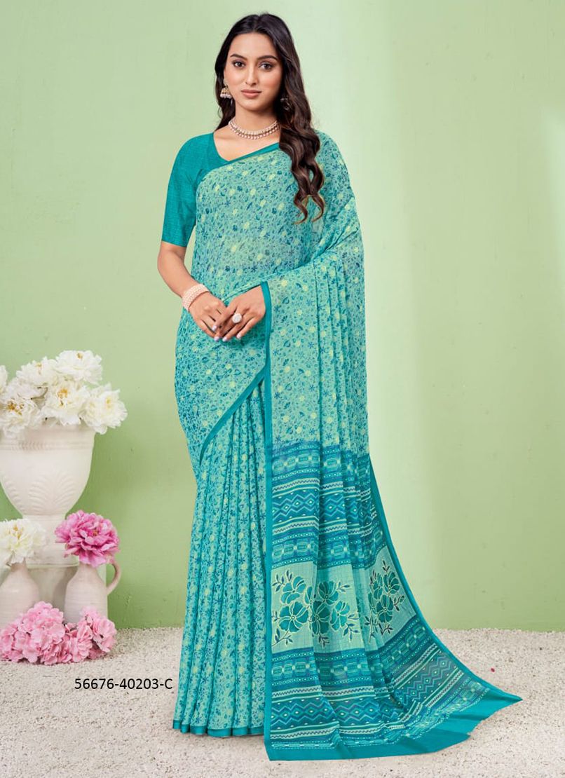 STAR CHIFFON 186 - CATALOG # 56676 (SET OF 12 SAREES)
