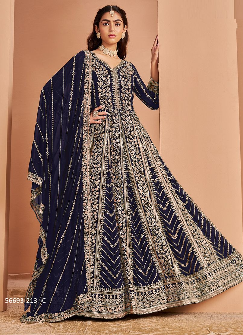 AANAYA 213 - CATALOG # 56693 (SET OF 4 SEMI-STITCHED SUITS)