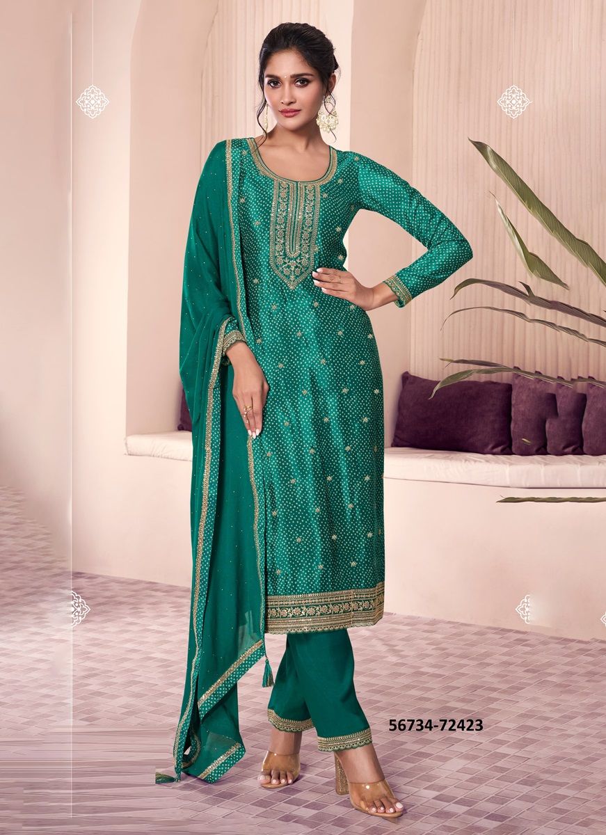 PAHAL 4 - CATALOG # 56734 (SET OF 4 SEMI-STITCHED SUITS)