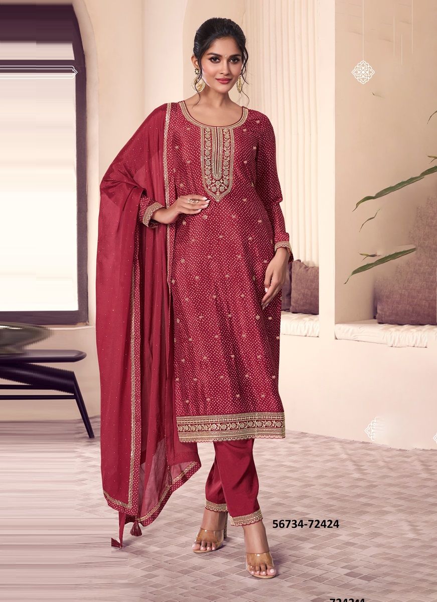 PAHAL 4 - CATALOG # 56734 (SET OF 4 SEMI-STITCHED SUITS)