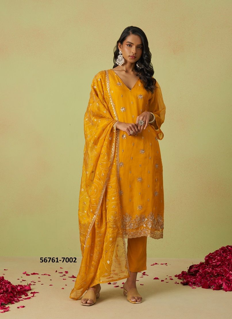 GULAABO - CATALOG # 56761 (SET OF 4 SEMI-STITCHED SUITS)