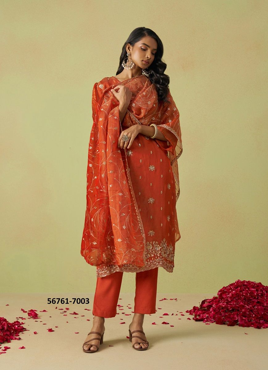 GULAABO - CATALOG # 56761 (SET OF 4 SEMI-STITCHED SUITS)