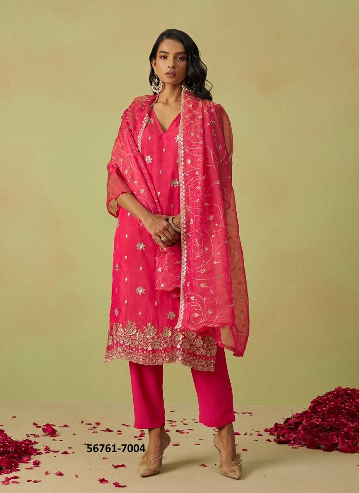 GULAABO - CATALOG # 56761 (SET OF 4 SEMI-STITCHED SUITS)