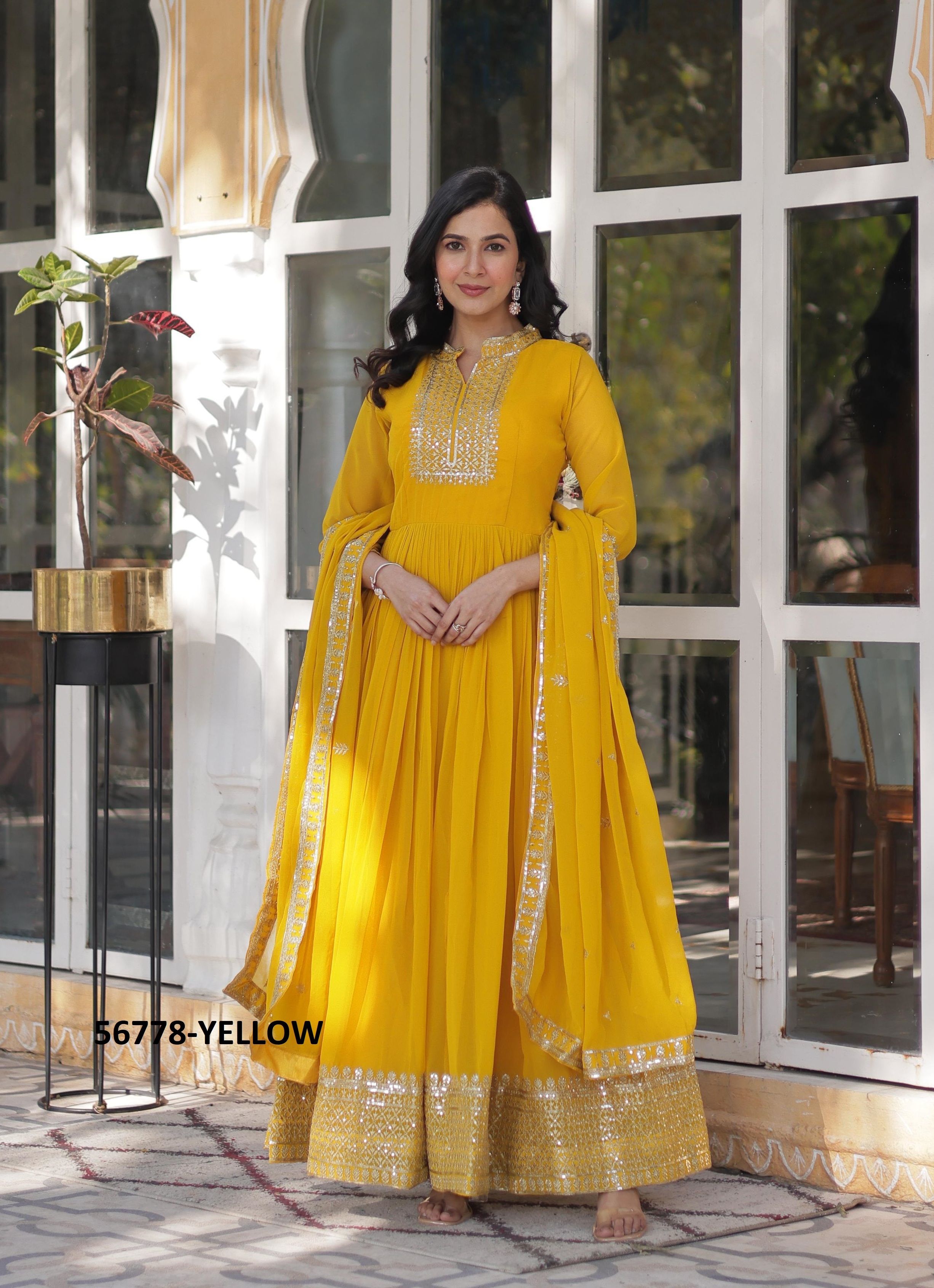 WINE-YELLOW - CATALOG # 56778 (SET OF 2 READYMADE GOWNS)