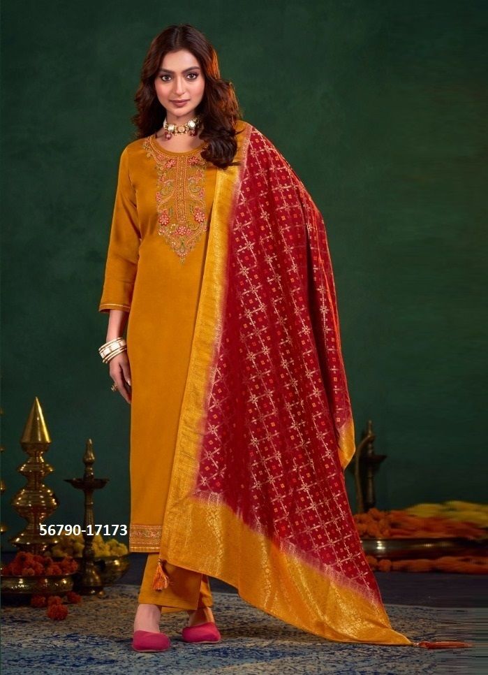 HEENA - CATALOG # 56790 (SET OF 6 SEMI-STITCHED SUITS)