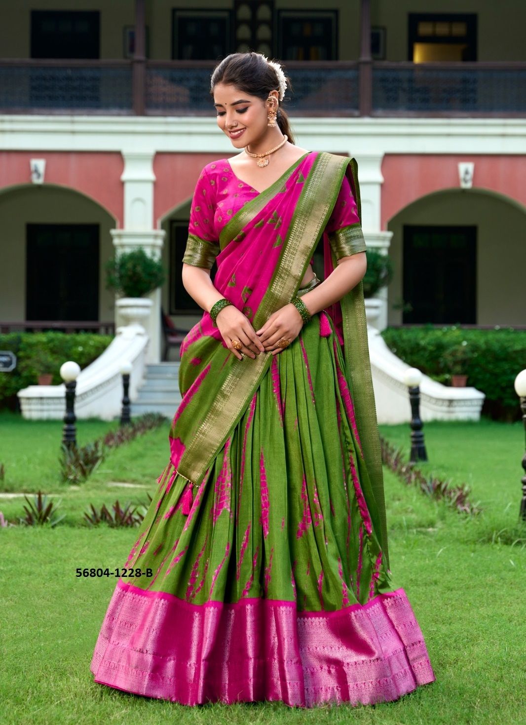RAASHI - CATALOG # 56804 (SET OF 4 LEHENGAS (SEMI-STITCHED))